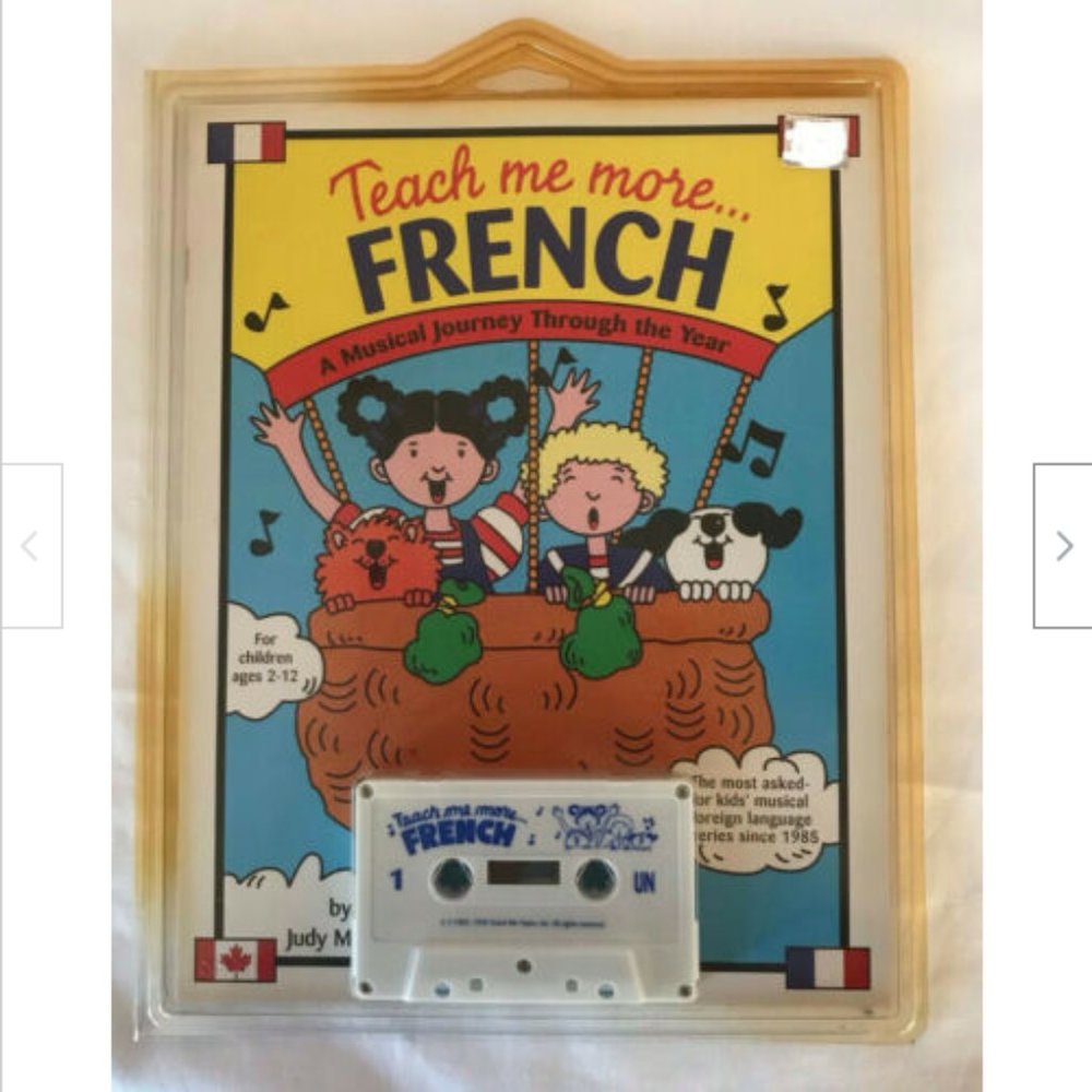 Teach Me More French Language Book & Cassette Tape Kids English+French Songs